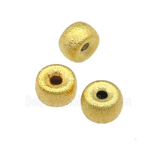 copper spacer rondelle beads, brushed, gold plated