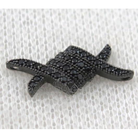 copper connector paved zircon, black