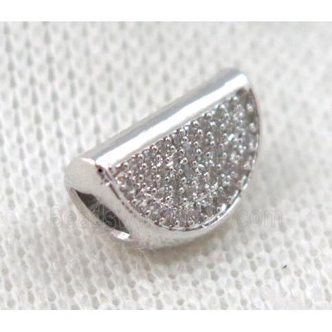 copper bead paved zircon, platinum plated