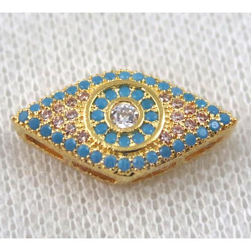 copper bead paved zircon, gold plated