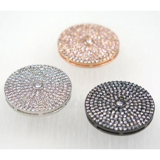 copper circle bead paved zircon, mix color
