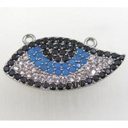 copper pendant paved zircon, eye, platinum plated