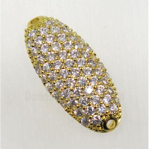 copper connector paved zircon, gold plated