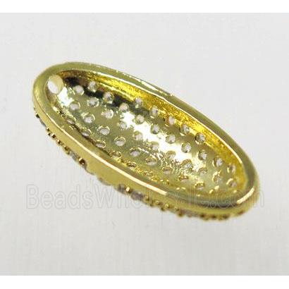 copper connector paved zircon, gold plated
