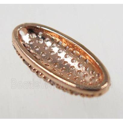 copper connector paved zircon, rose gold