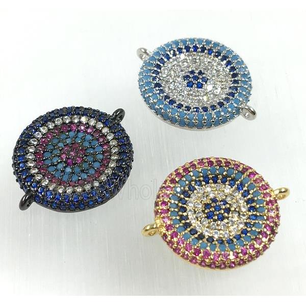 copper circle connector pave zircon, mix color