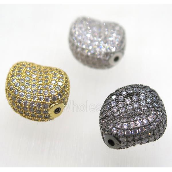 copper twist beads paved zircon, mix color