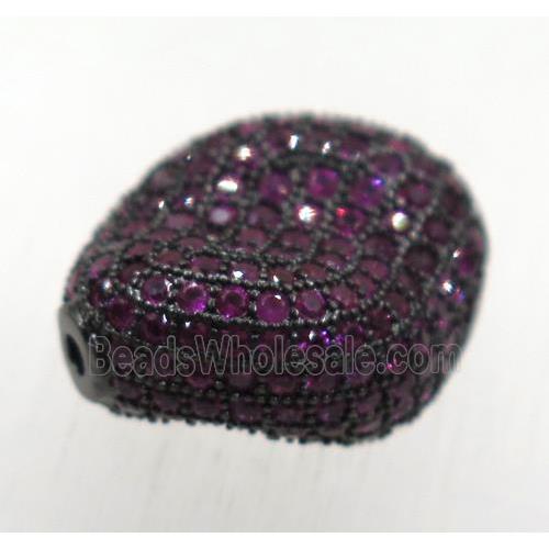 copper bead paved zircon, Twist, black plated
