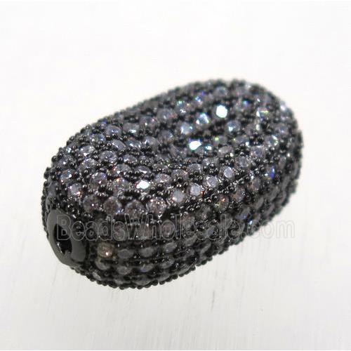 copper beads paved zircon, black plated