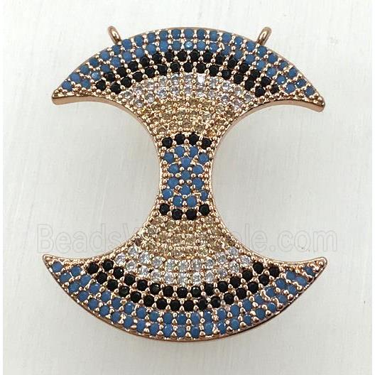 copper pendant paved zircon, rose gold