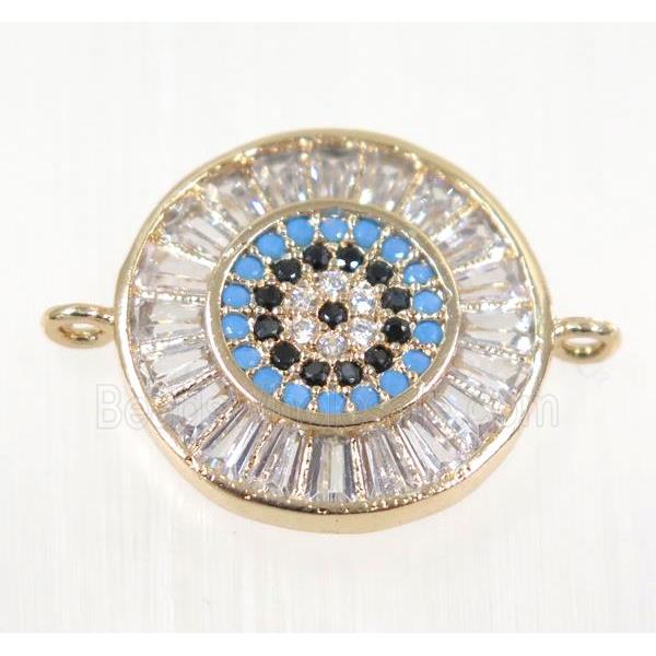 copper Circle connector paved zircon, rose gold