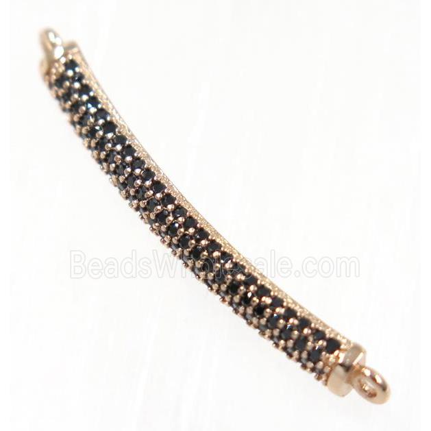 copper stick connector paved zircon, rose gold