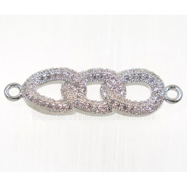 copper linker paved zircon, platinum plated