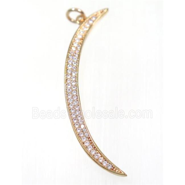 copper Moon pendant paved zircon, rose gold
