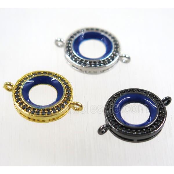 copper donut connector paved zircon, mix color