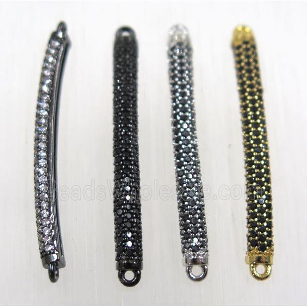copper stick connector paved zircon, mix color