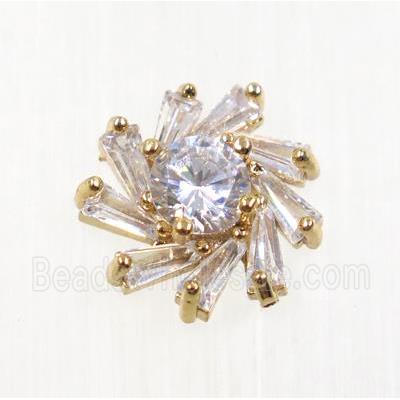 copper beads pave zircon, rose gold