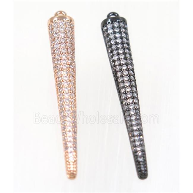 copper stick pendant pave zircon, mix color