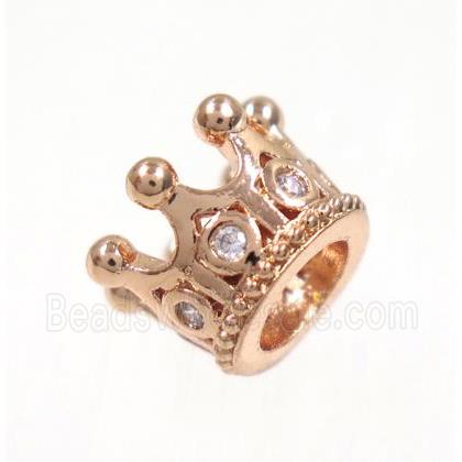 copper bead paved zircon, crown