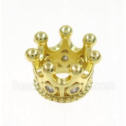 copper bead paved zircon, crown