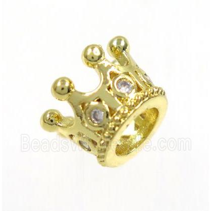 copper bead paved zircon, crown