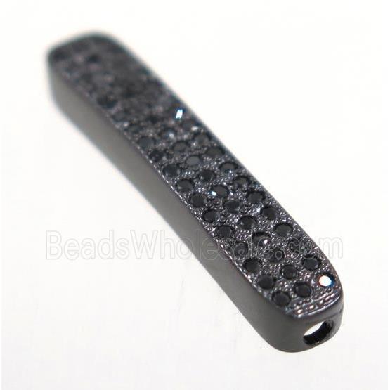 curving copper tube beads paved zircon, black plated