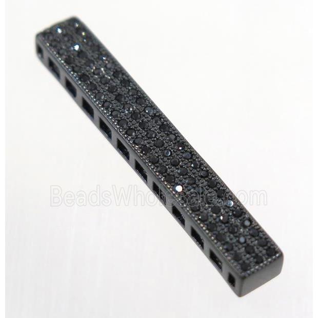 copper tube beads paved zircon, black plated