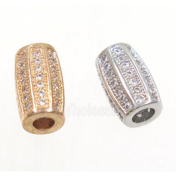 copper tube beads paved zircon, mix color
