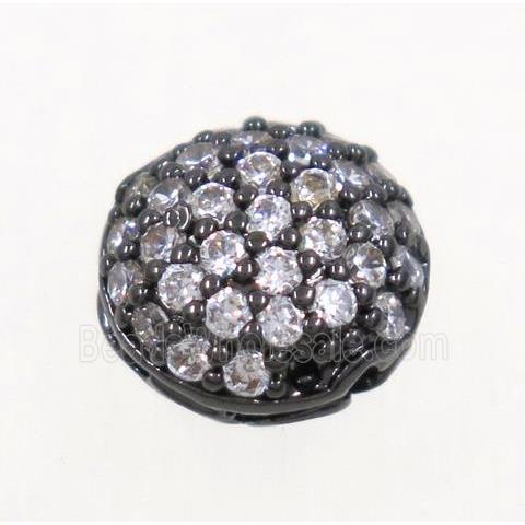 copper spacer beads paved zircon, black plated