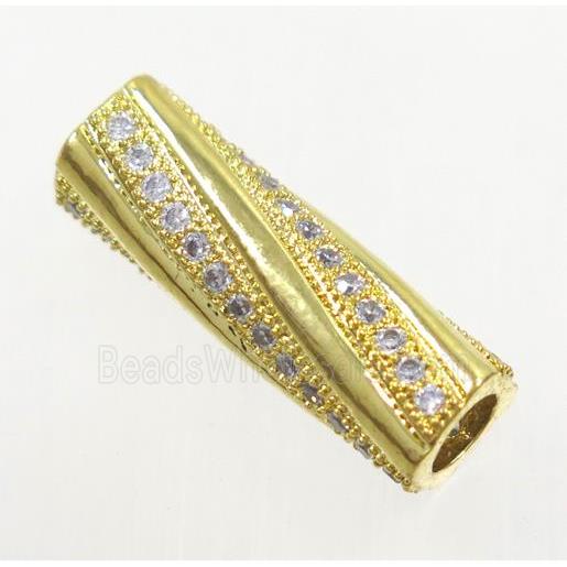 copper spacer tube beads paved zircon
