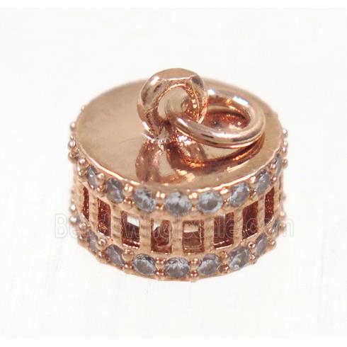 copper Colosseum pendant paved zircon, rose gold