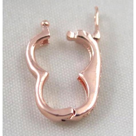 Zircon copper clasp, rose gold plated