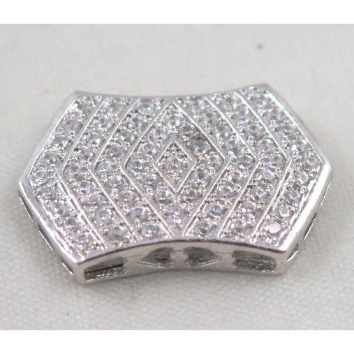 Zircon copper spacer bead, platinum plated