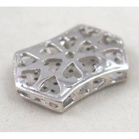 Zircon copper spacer bead, platinum plated