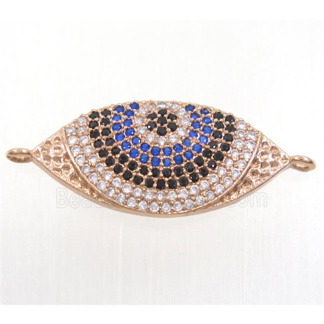 copper eye connector paved zircon, rose gold