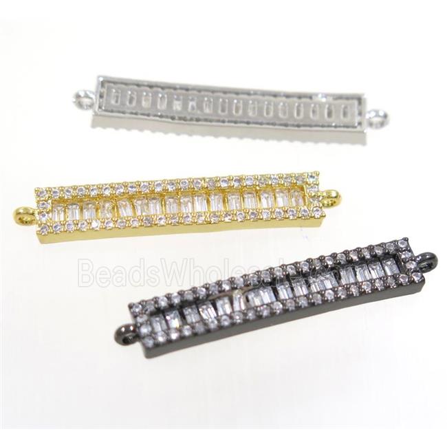 copper stick connector paved zircon, mix color