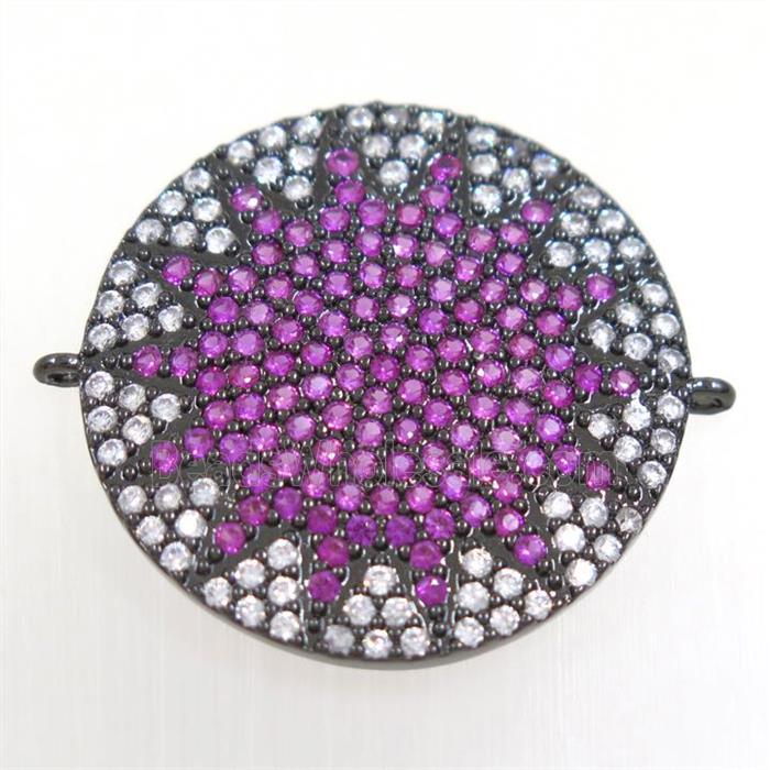 copper sun connector paved zircon, black plated
