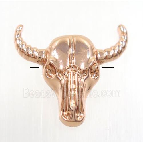 copper bullhead beads, rose gold
