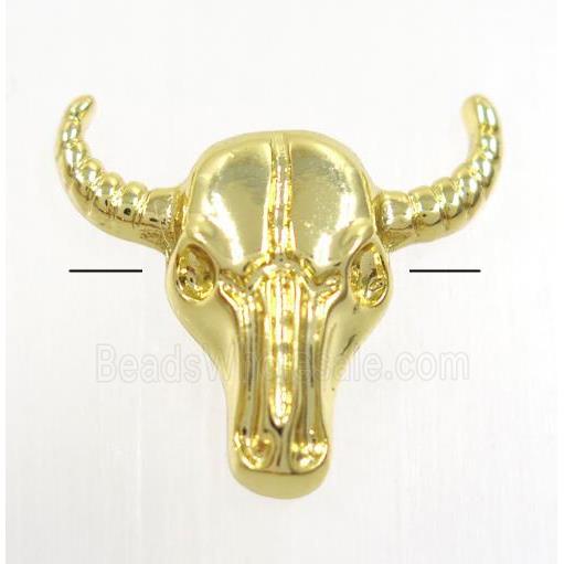 copper bullhead beads, gold plated