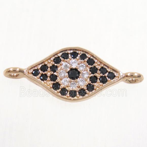 copper eye connector paved zircon, rose gold
