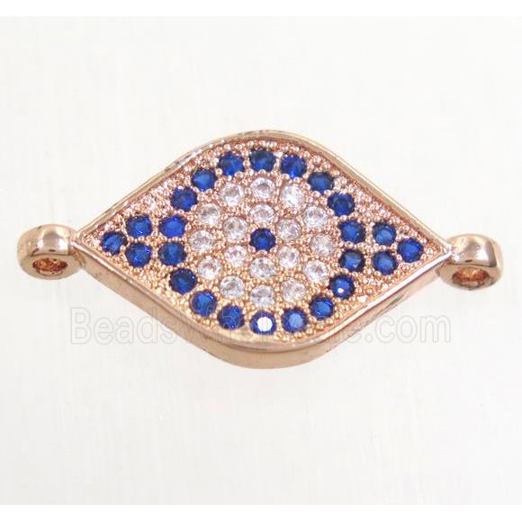 copper eye connector paved zircon, rose gold