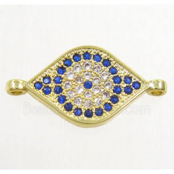 copper eye connector paved zircon, gold plated
