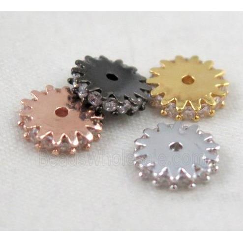 copper bead paved zircon, mixed color