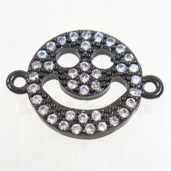 copper Emoji connector paved zircon, black plated