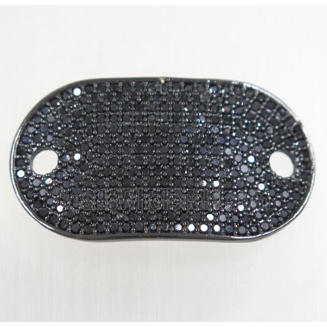 copper runway connector paved zircon, black plated