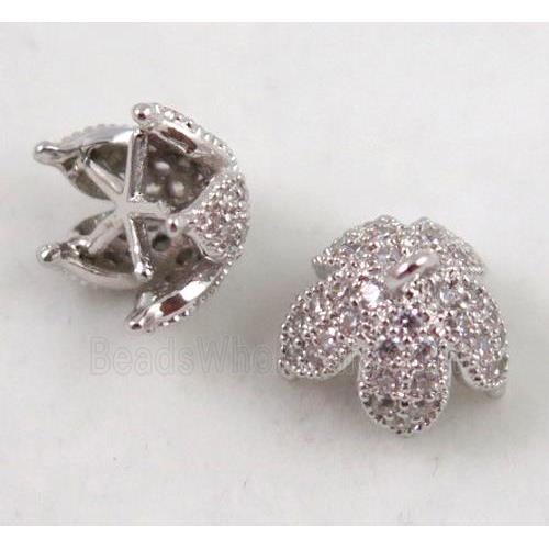 copper bassel bail paved zircon, platinum plated
