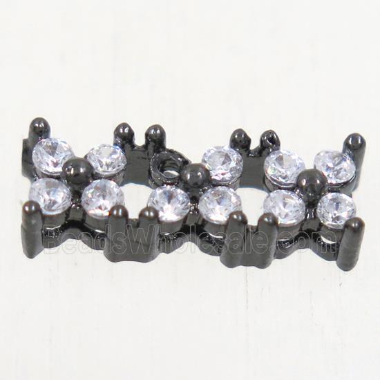 copper bead paved zircon, black plated