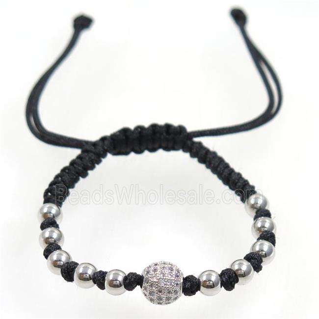 handmade bracelet with nylon wire, zircon bead