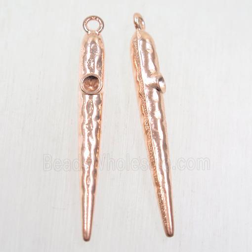 copper bullet pendant, rose gold