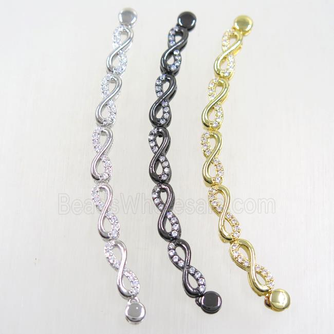 copper connector paved zircon, mix color